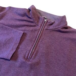 Mizzen+Main Mens 2XL Burgundy 1/4 Zip Long Sleeve Pullover Shirt